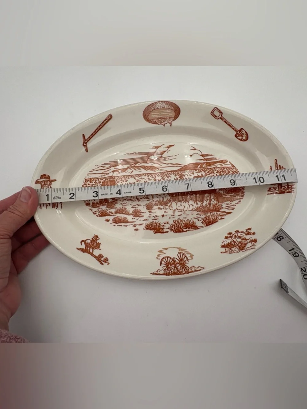 RARE Vintage Wallace China 49er Pattern Oval Serving Plate
